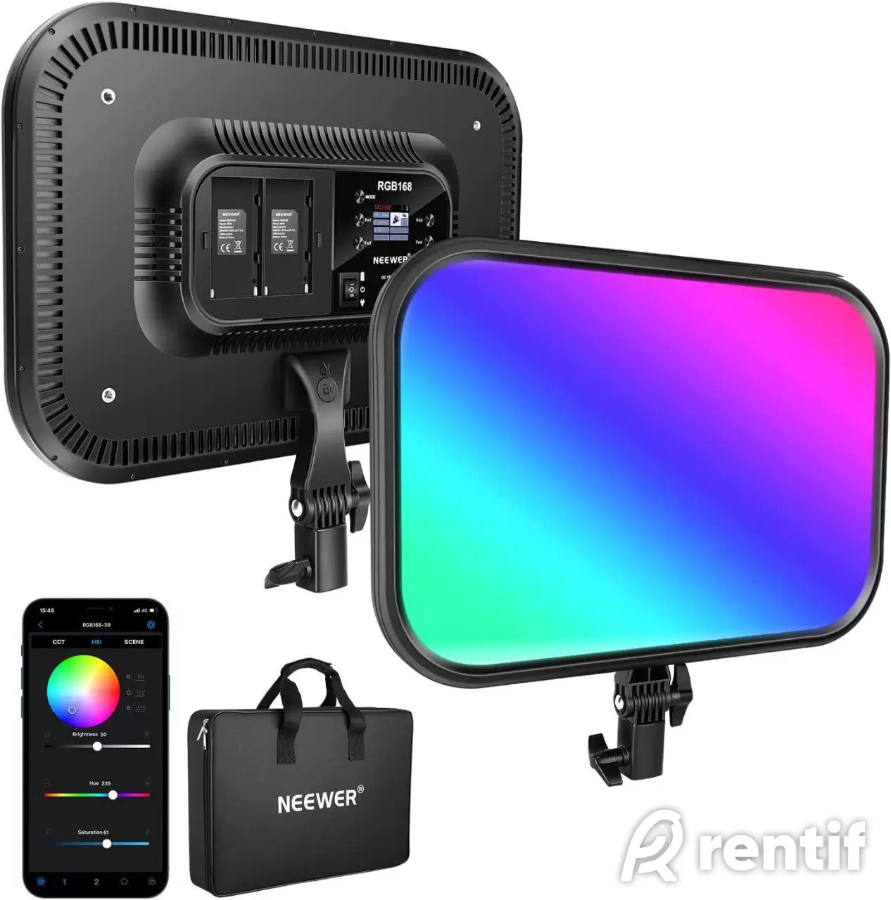 Rent Videovalgusti / Видеосвет NEEWER 2 Pack RGB168 18.3 Inch LED Panel Video Light photo 1