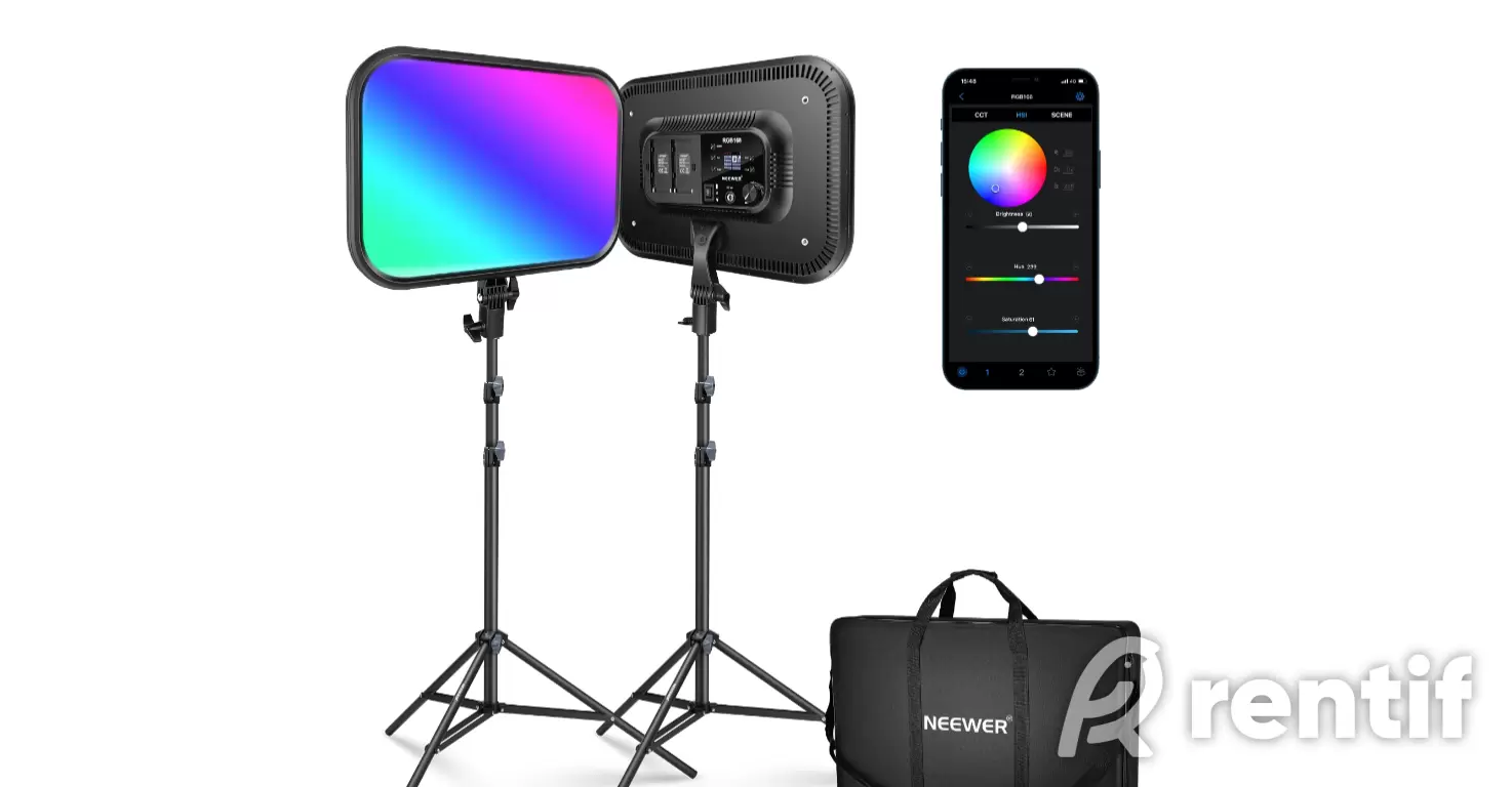 Rent Videovalgusti / Видеосвет NEEWER 2 Pack RGB168 18.3 Inch LED Panel Video Light photo 3