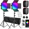 Rentida NEEWER 530 PRO RGB LED (2 RGB LED PANELS + 2 STANDS + 2 SOFTBOX WITH GRID + 4 SONY BATTERRIES NP-F96 pisipilt 1
